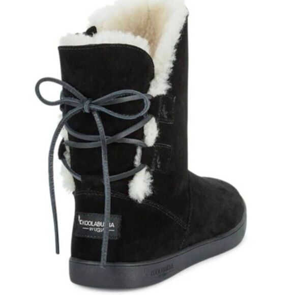 KOOLABURRA Shazi Short Black Suede Winter Boot Size 9 - Picture 1 of 9